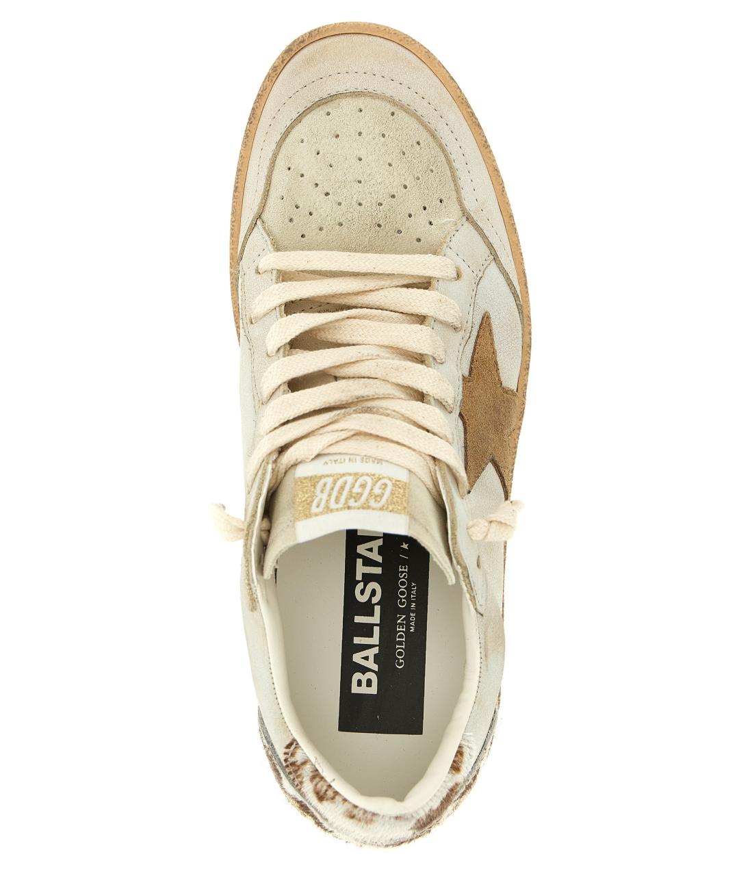 GOLDEN GOOSE DELUXE BRAND Бежевые кожаные кеды, фото 5