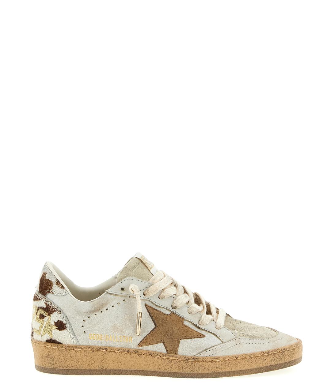 GOLDEN GOOSE DELUXE BRAND Бежевые кожаные кеды, фото 1