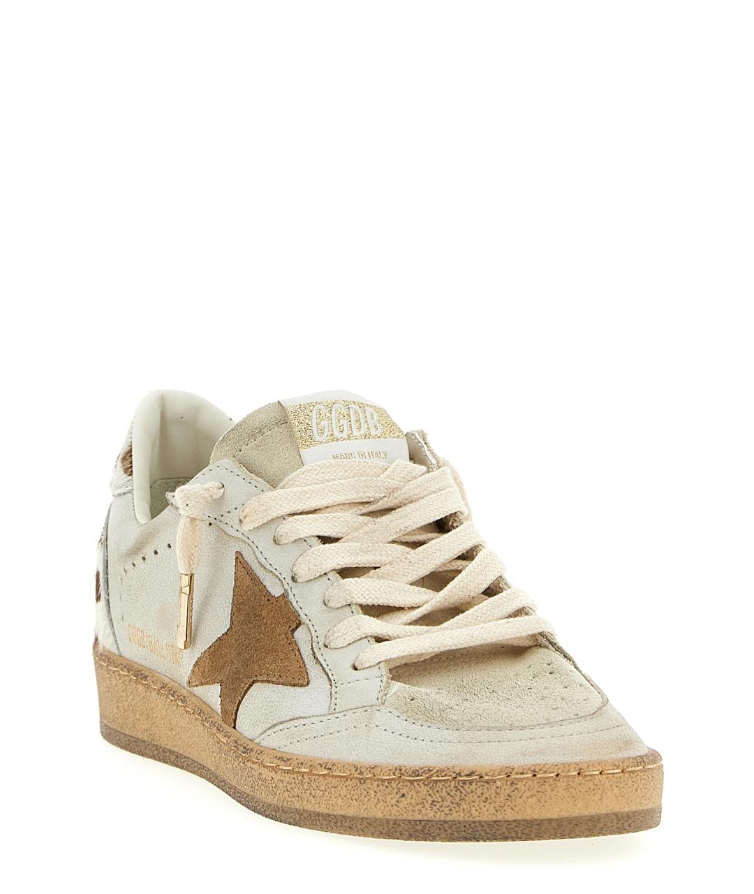 GOLDEN GOOSE DELUXE BRAND Бежевые кожаные кеды, фото 3