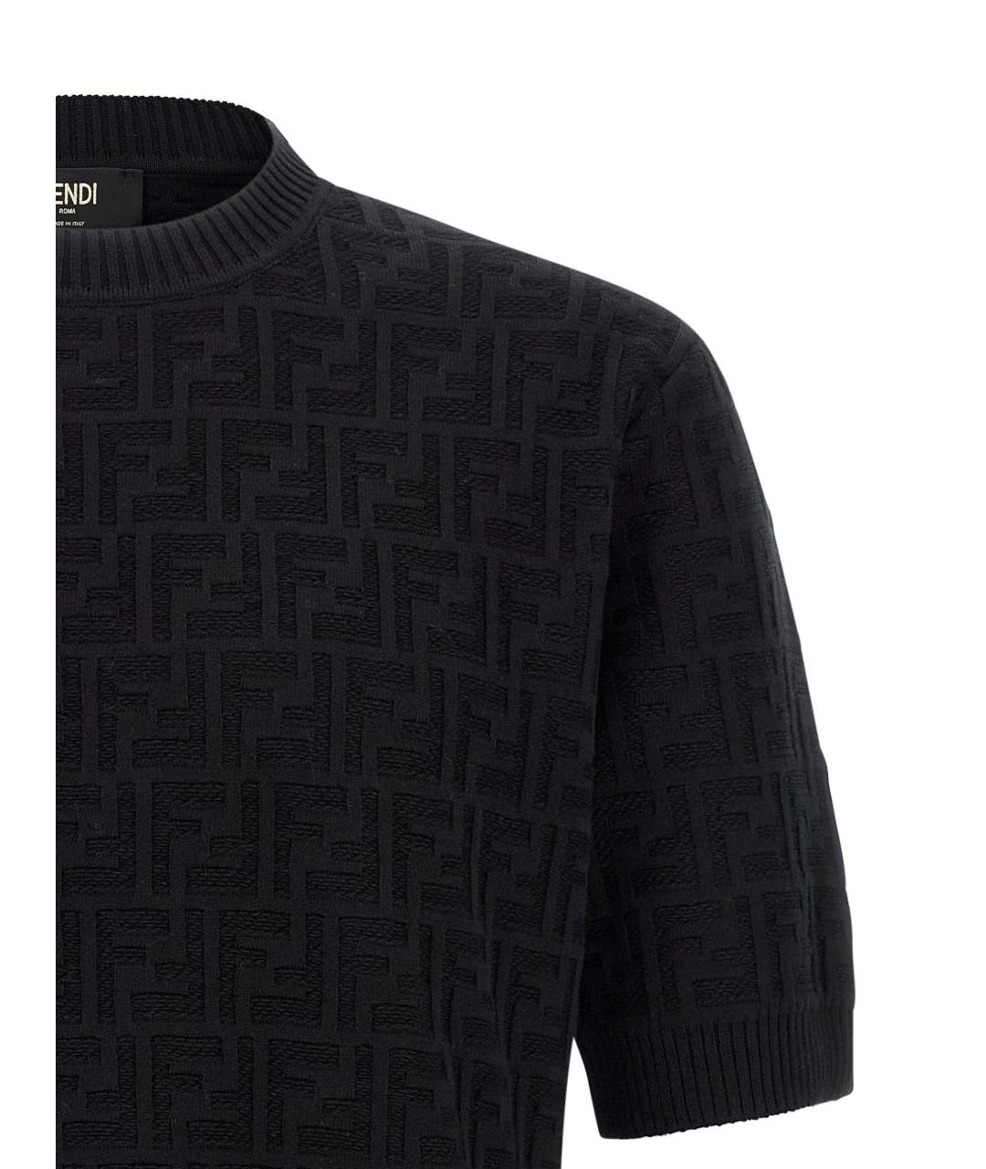 FENDI Черный хлопковый джемпер / свитер, фото 3