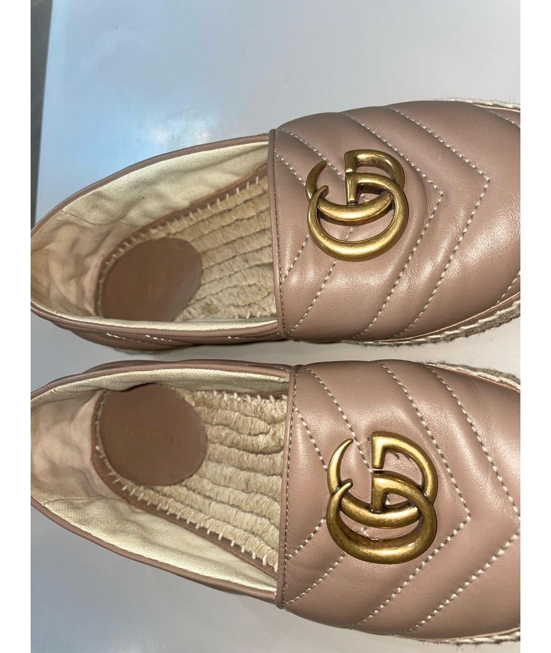 GUCCI Бежевые кожаные ботинки, фото 6