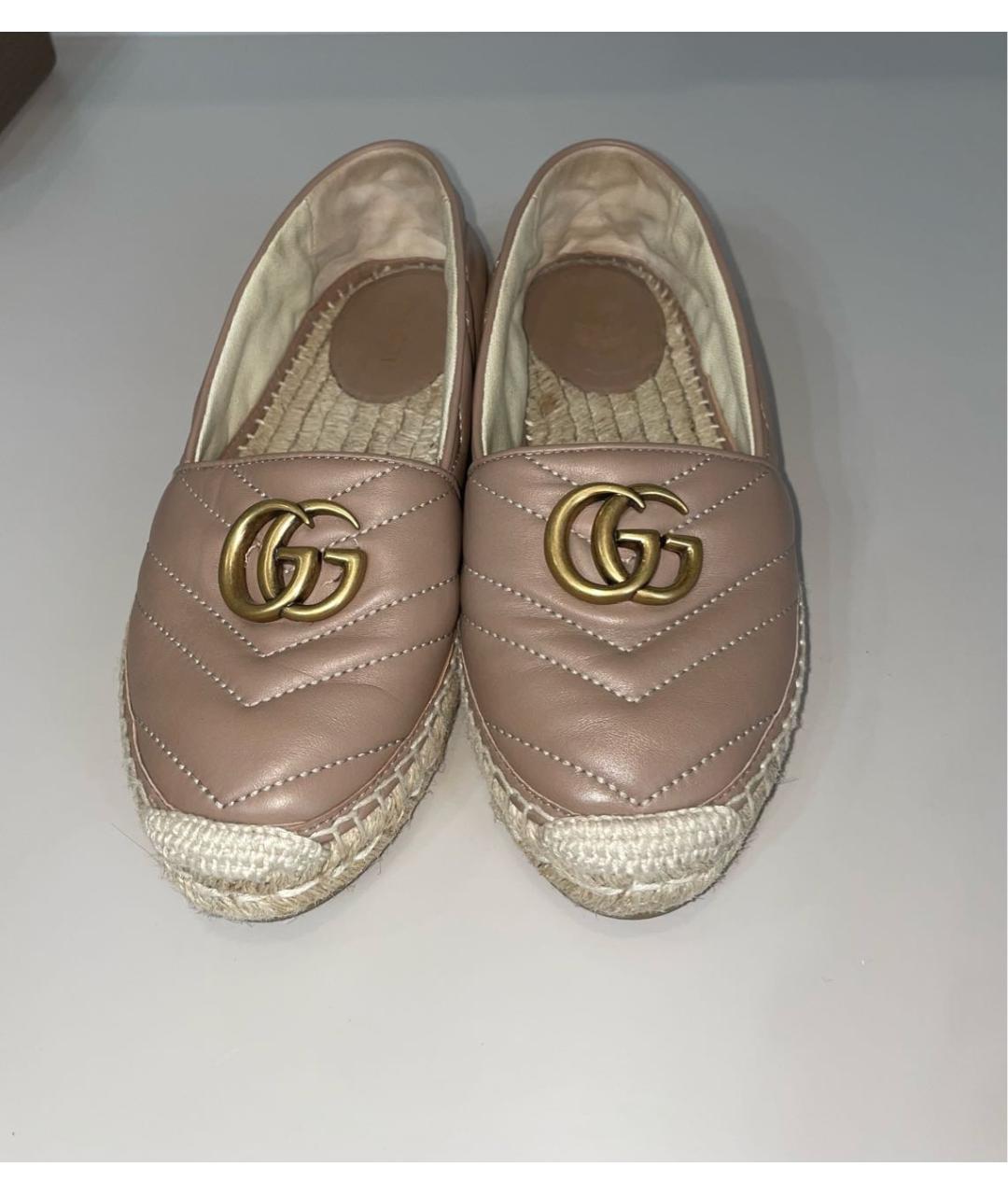 GUCCI Бежевые кожаные ботинки, фото 3