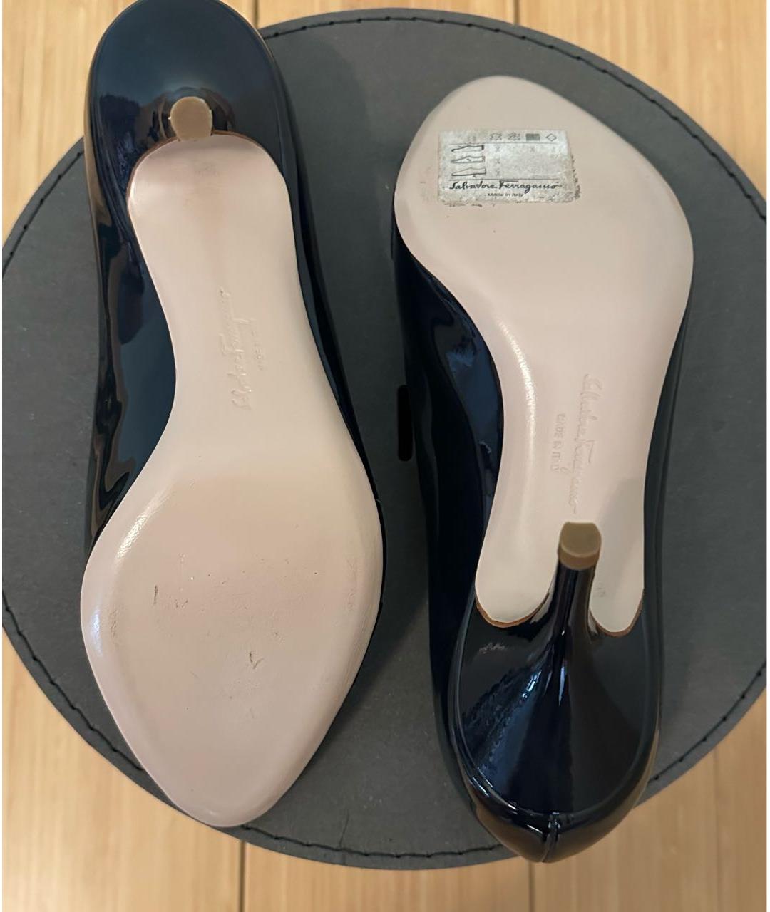 FERRAGAMO Черные туфли из лакированной кожи, фото 4