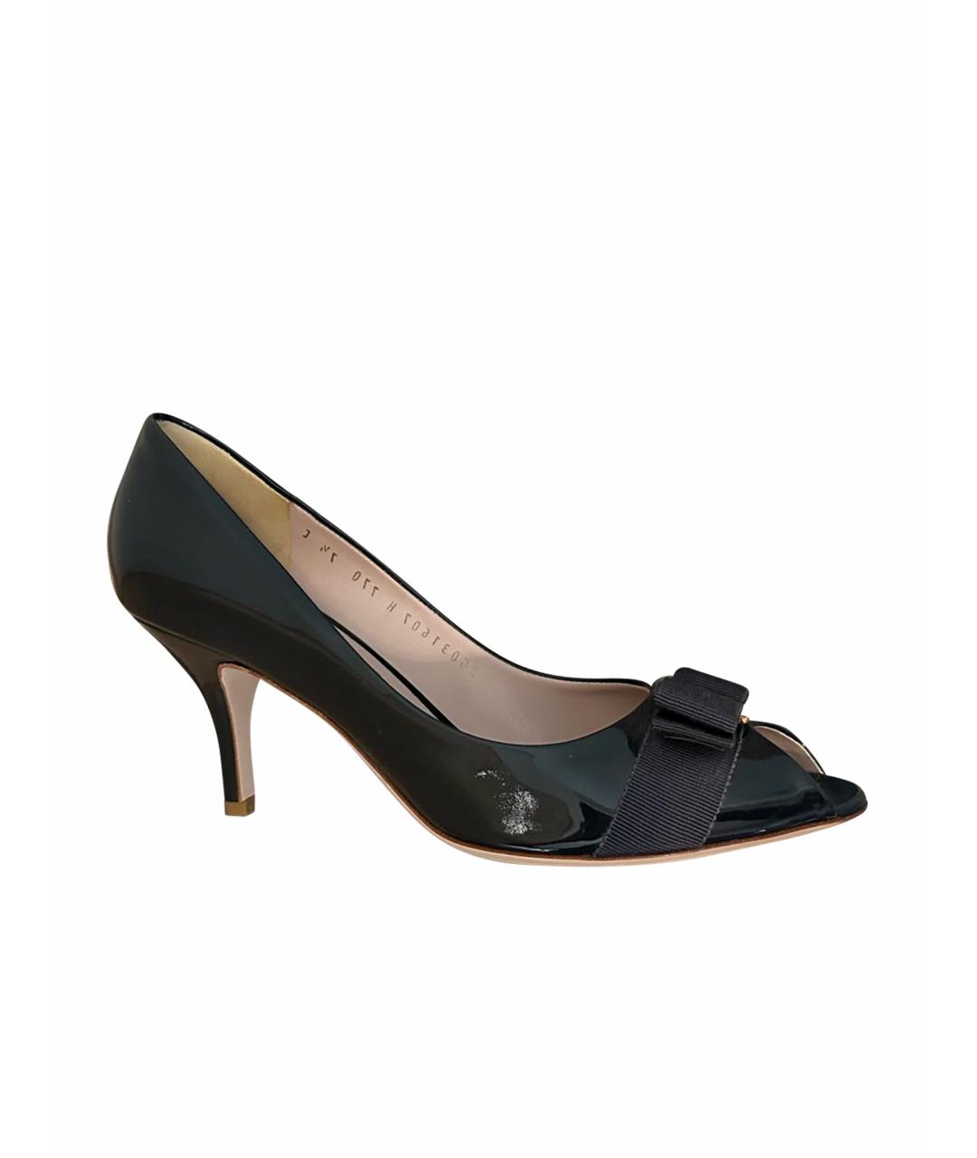 FERRAGAMO Черные туфли из лакированной кожи, фото 1
