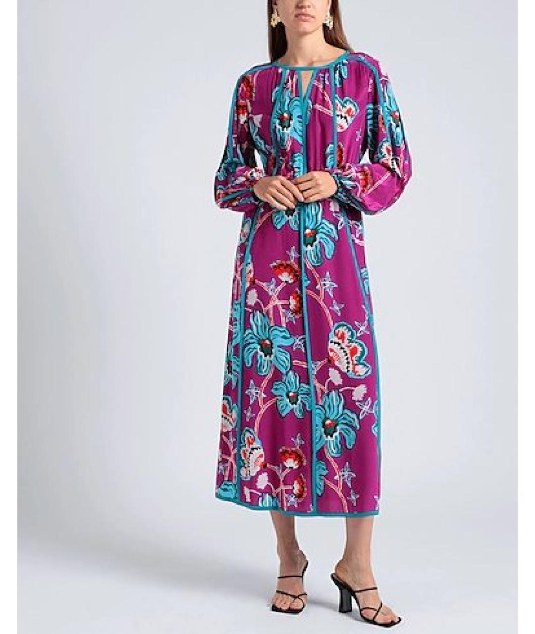 DIANE VON FURSTENBERG Мульти вискозное повседневное платье, фото 7