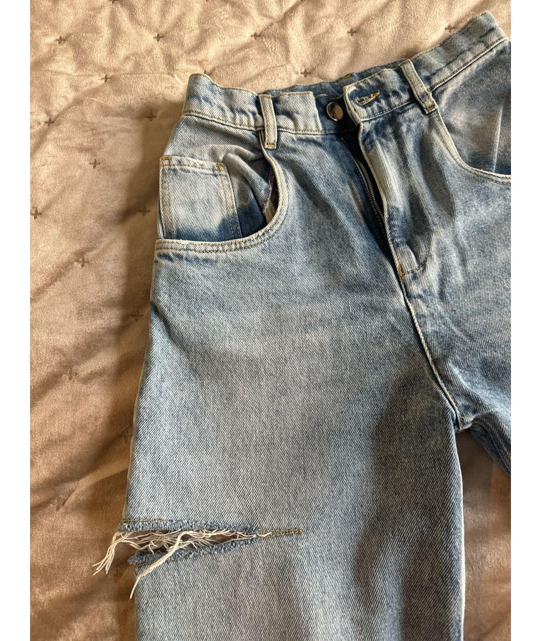 MAISON MARGIELA Голубые хлопковые джинсы клеш, фото 4