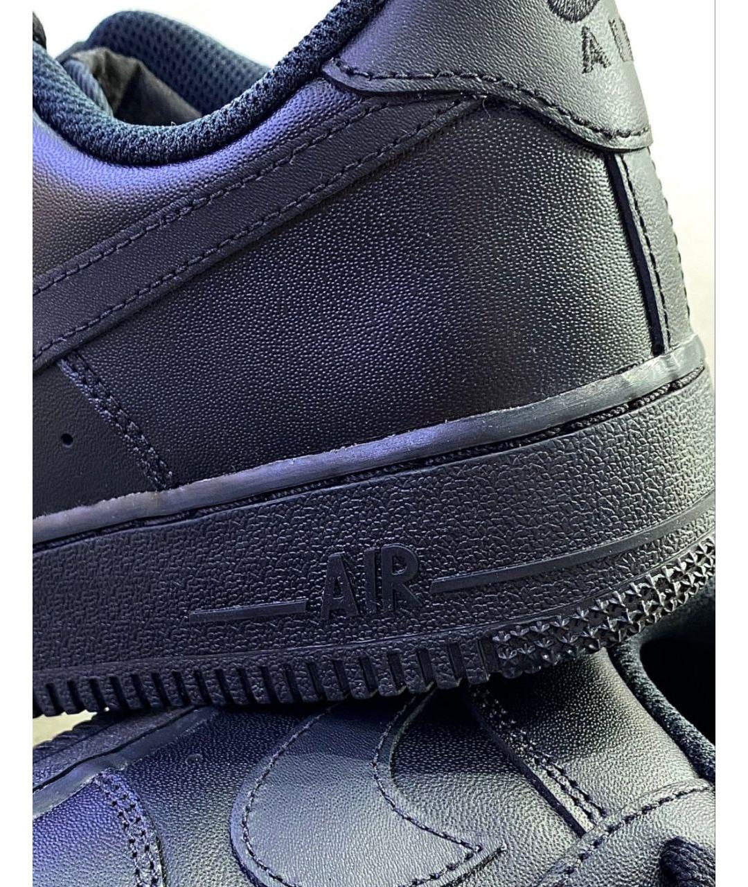 NIKE Черные кожаные низкие кроссовки / кеды, фото 3