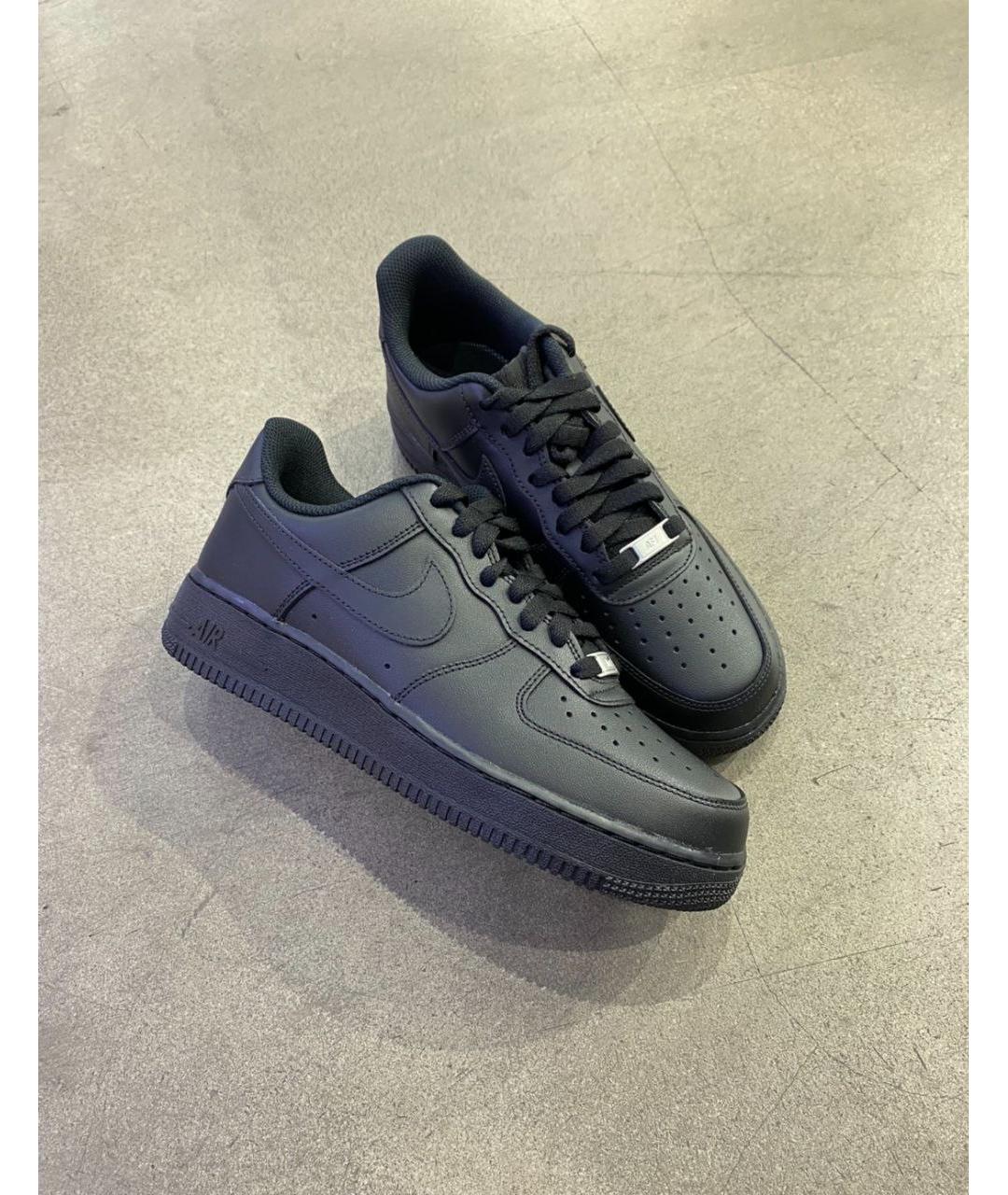 NIKE Черные кожаные низкие кроссовки / кеды, фото 2