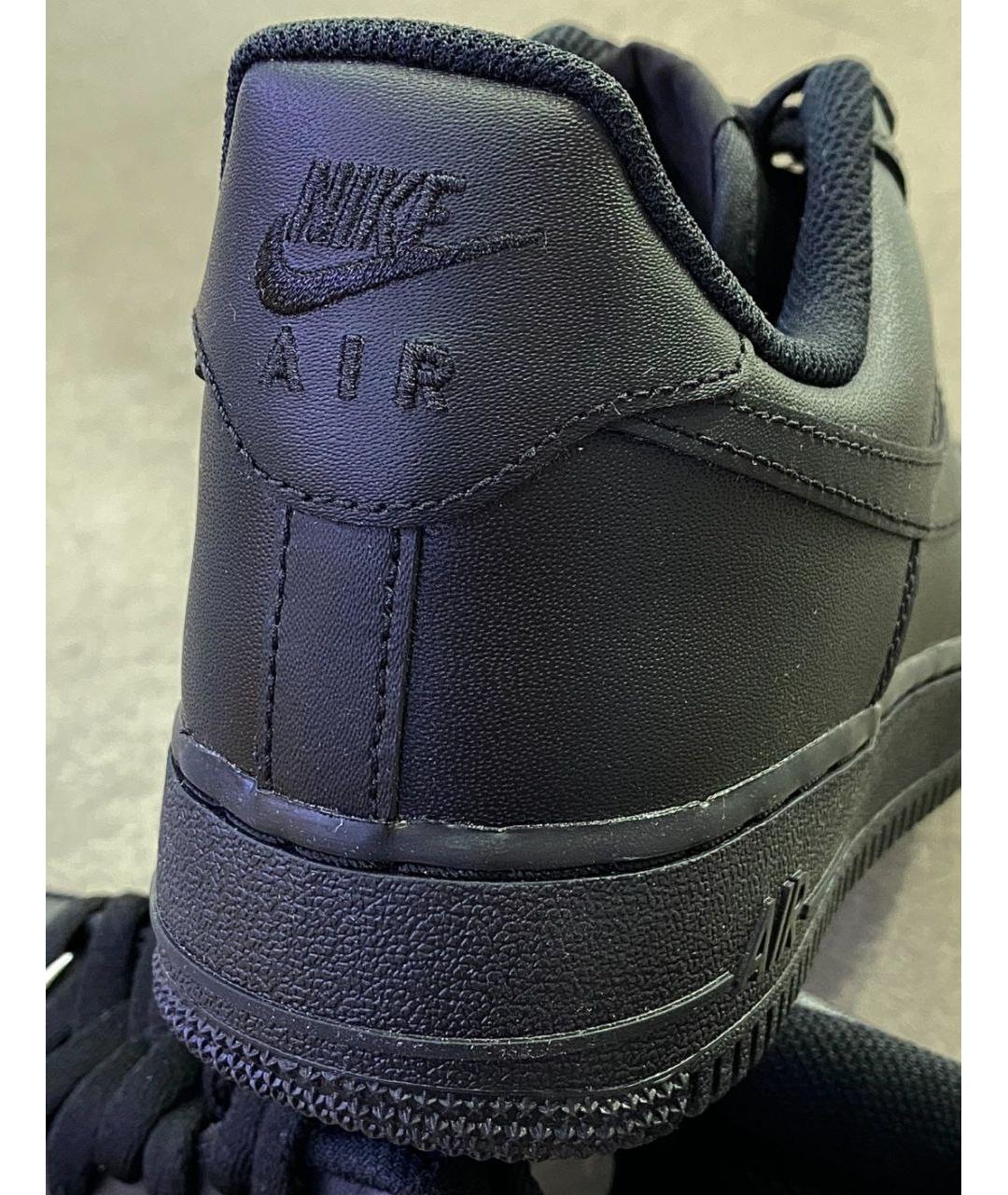 NIKE Черные кожаные низкие кроссовки / кеды, фото 4