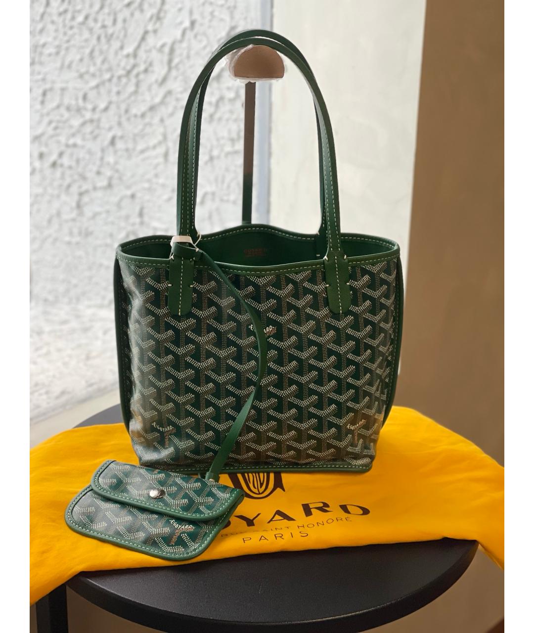 GOYARD Зеленая сумка тоут из искусственной кожи, фото 7