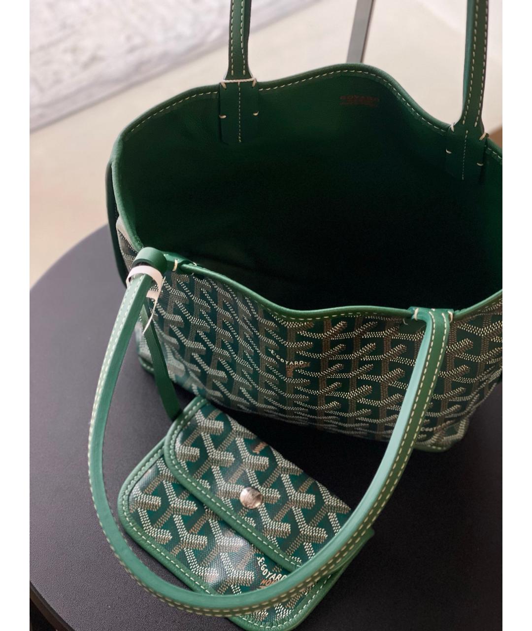 GOYARD Зеленая сумка тоут из искусственной кожи, фото 5
