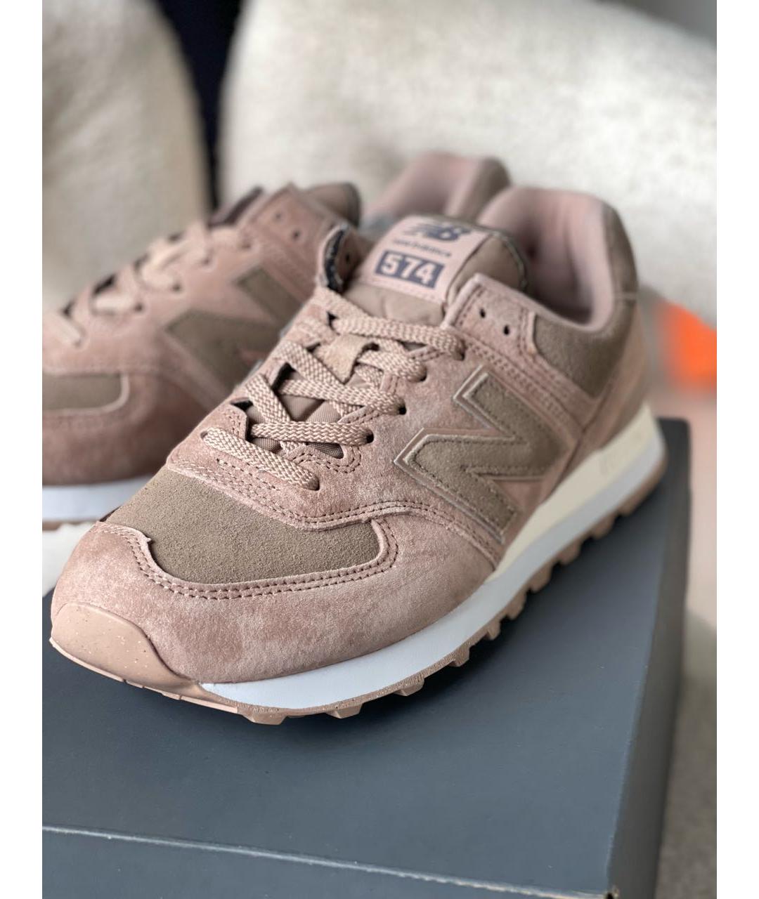 NEW BALANCE Бежевые замшевые кроссовки, фото 4