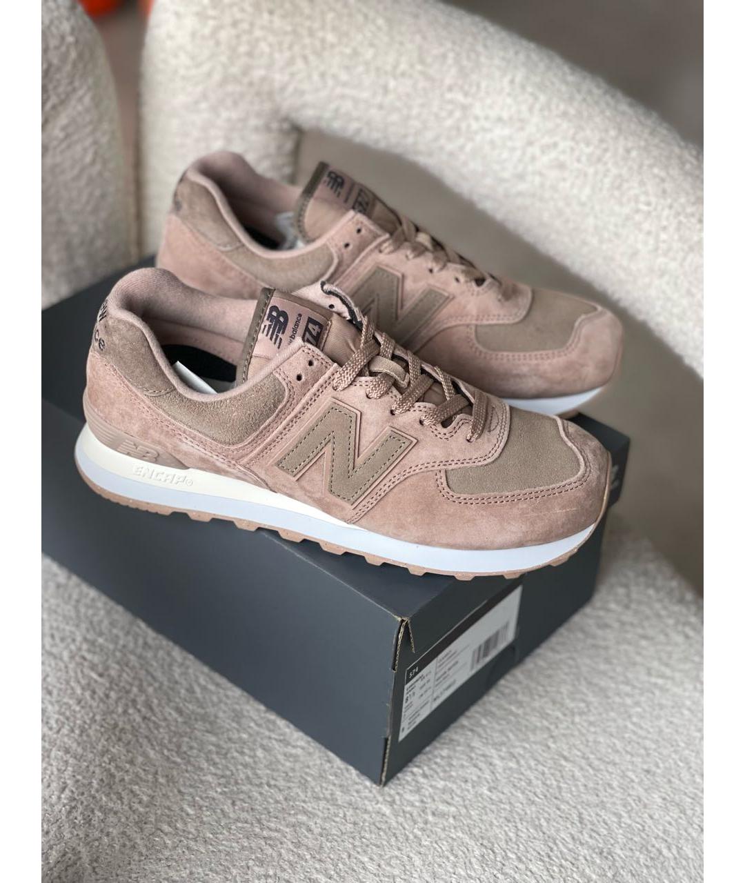 NEW BALANCE Бежевые замшевые кроссовки, фото 2