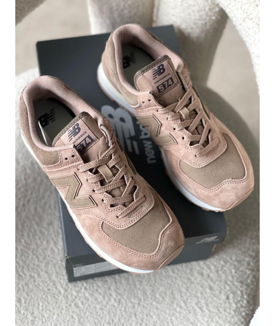 NEW BALANCE Бежевые замшевые кроссовки, фото 3