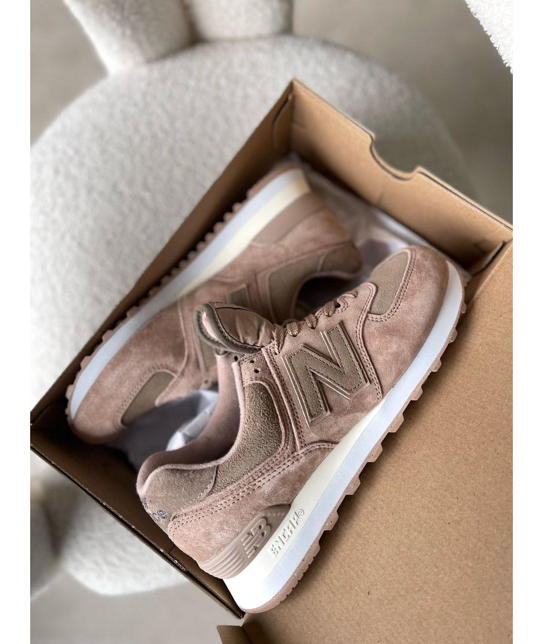 NEW BALANCE Бежевые замшевые кроссовки, фото 7