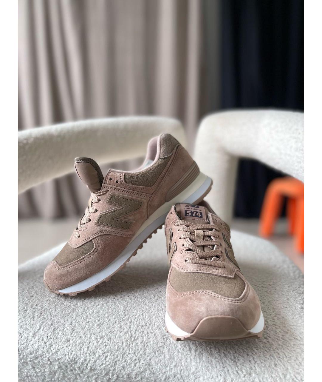 NEW BALANCE Бежевые замшевые кроссовки, фото 6