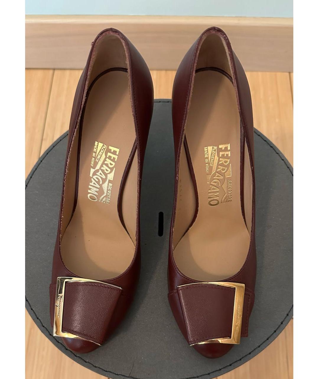 FERRAGAMO Коричневые кожаные туфли, фото 2