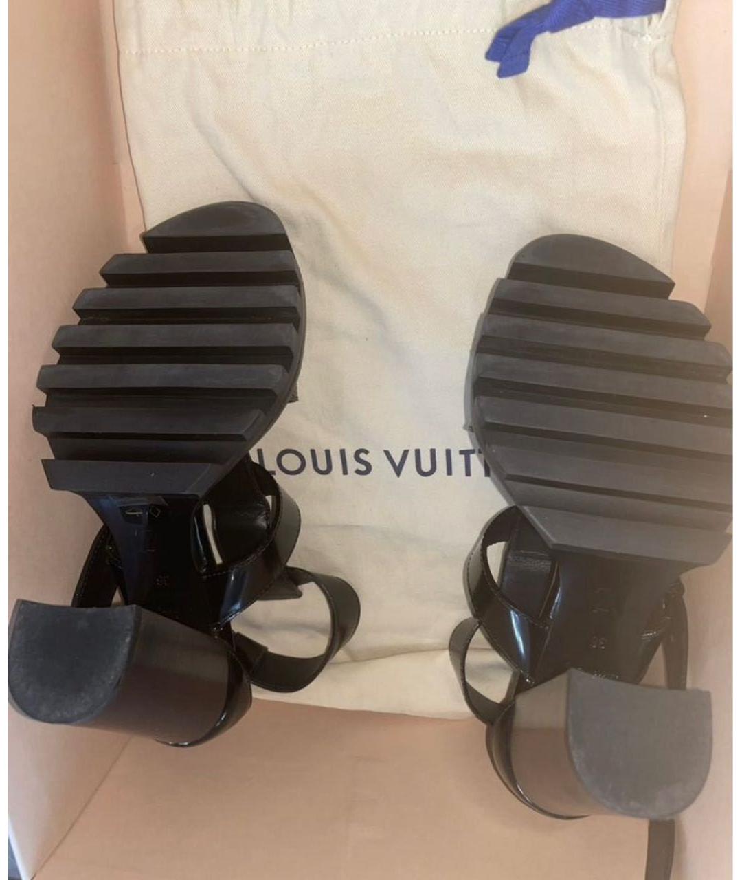 LOUIS VUITTON Коричневые кожаные босоножки, фото 3