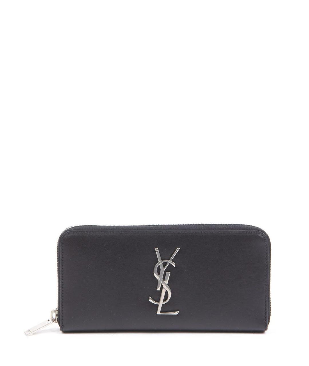 SAINT LAURENT Черный кожаный кошелек, фото 7