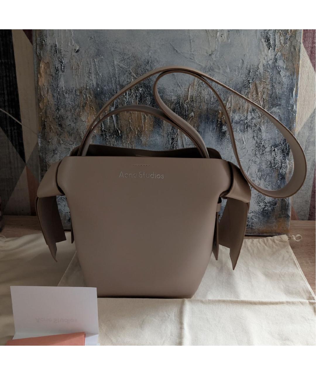 ACNE STUDIOS Бежевая кожаная сумка тоут, фото 6