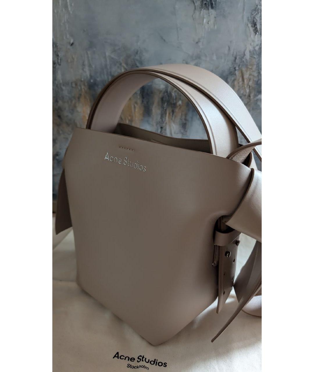 ACNE STUDIOS Бежевая кожаная сумка тоут, фото 2