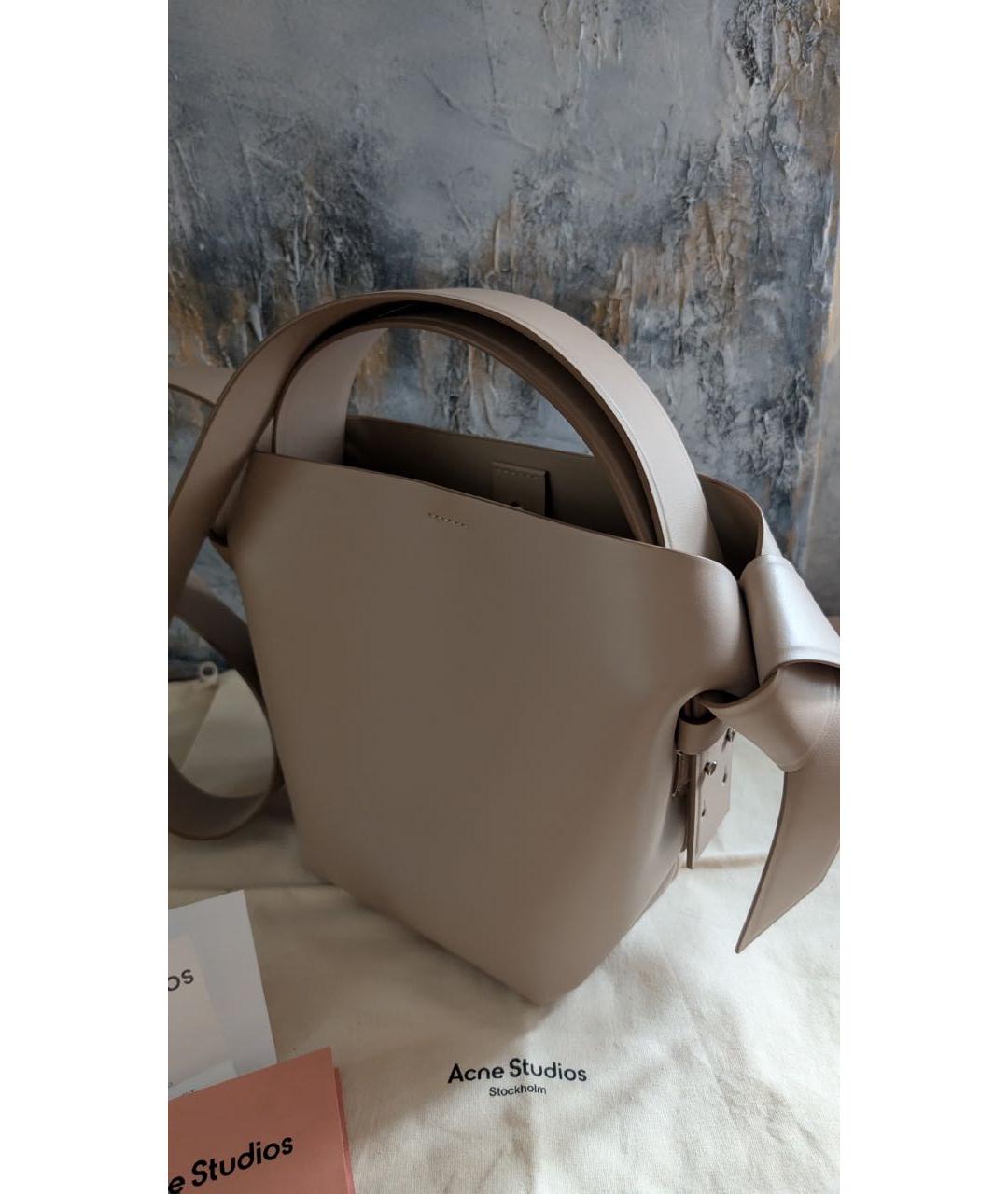 ACNE STUDIOS Бежевая кожаная сумка тоут, фото 3