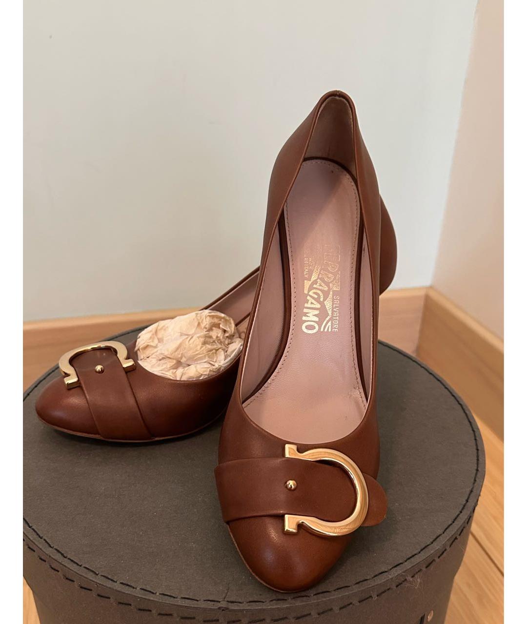 FERRAGAMO Коричневые кожаные туфли, фото 3