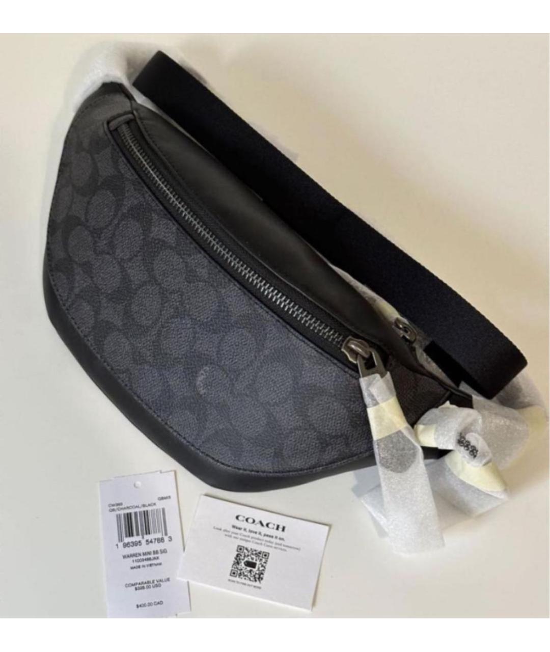 COACH Черная поясная сумка, фото 8