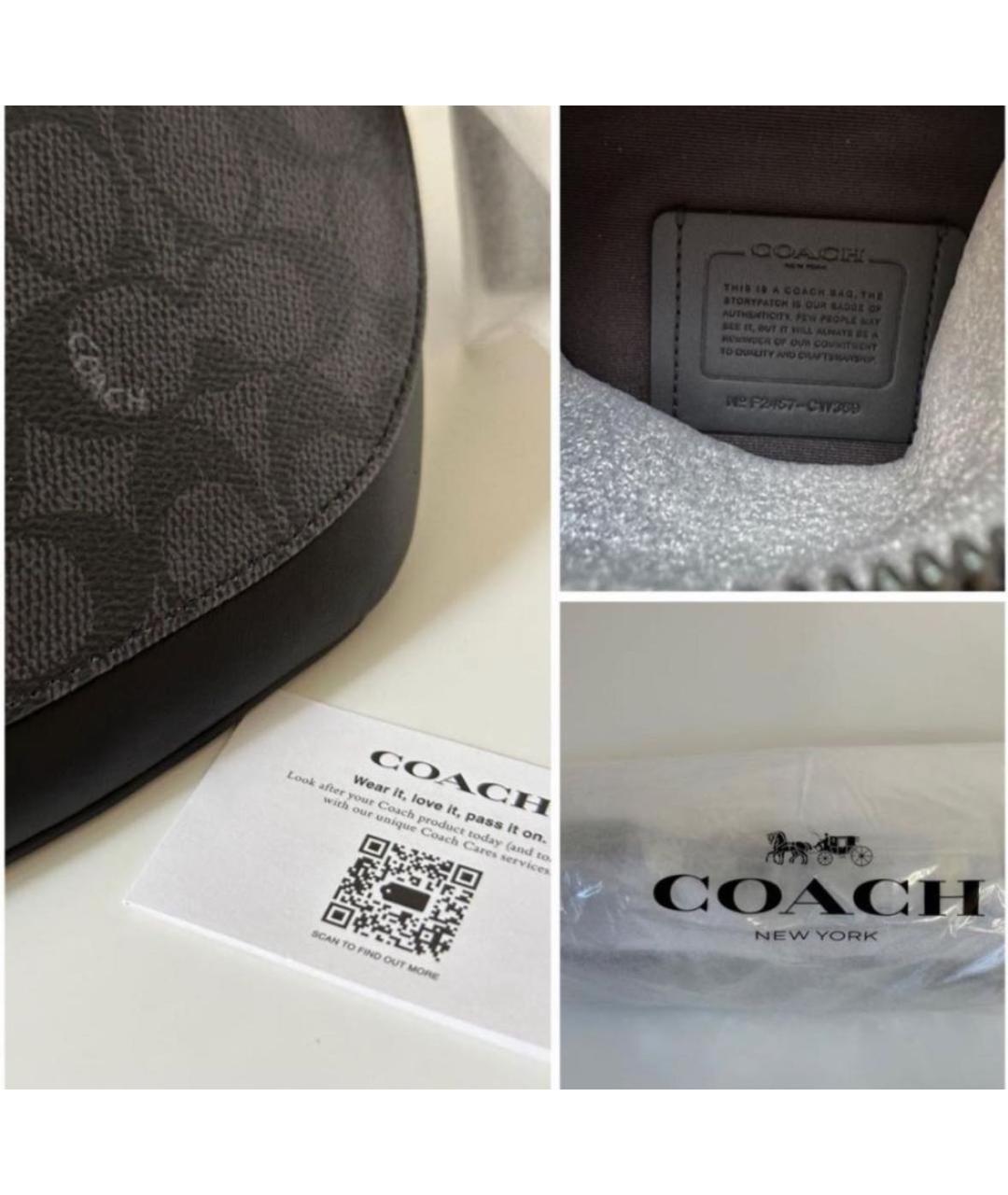 COACH Черная поясная сумка, фото 6