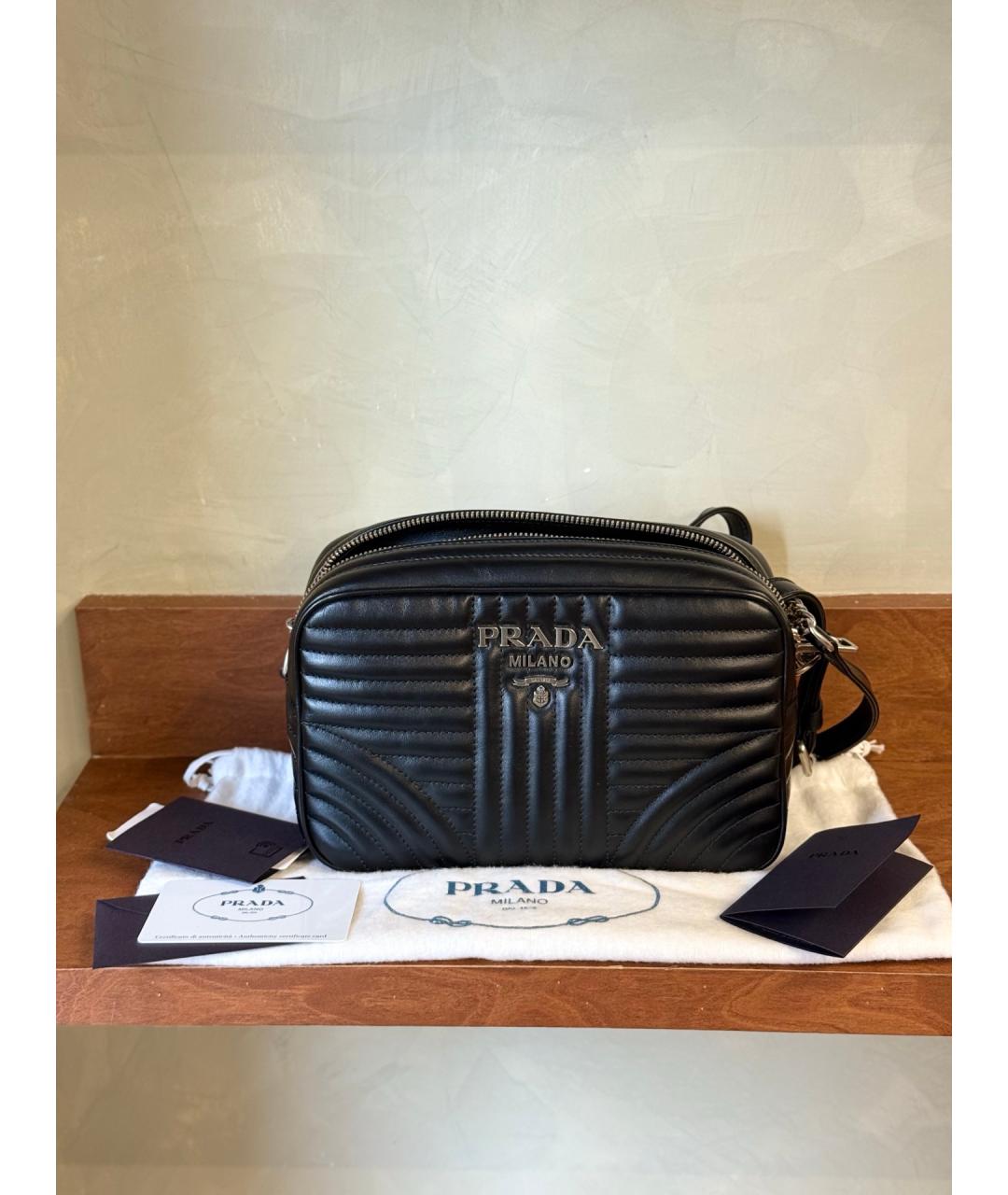 PRADA Черная кожаная сумка тоут, фото 10