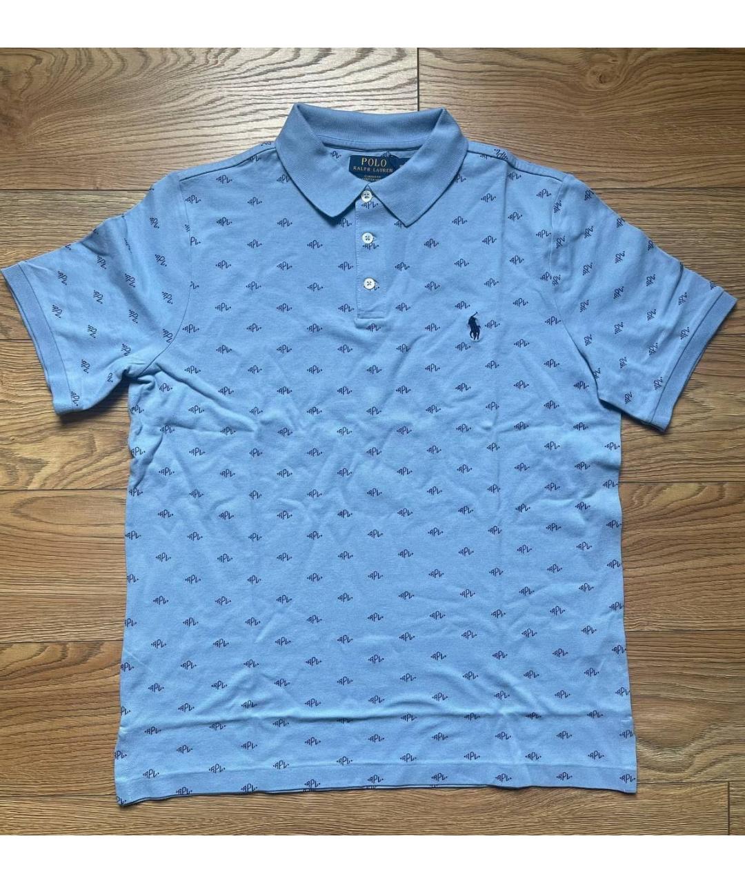 POLO RALPH LAUREN Голубое хлопковое поло с коротким рукавом, фото 5