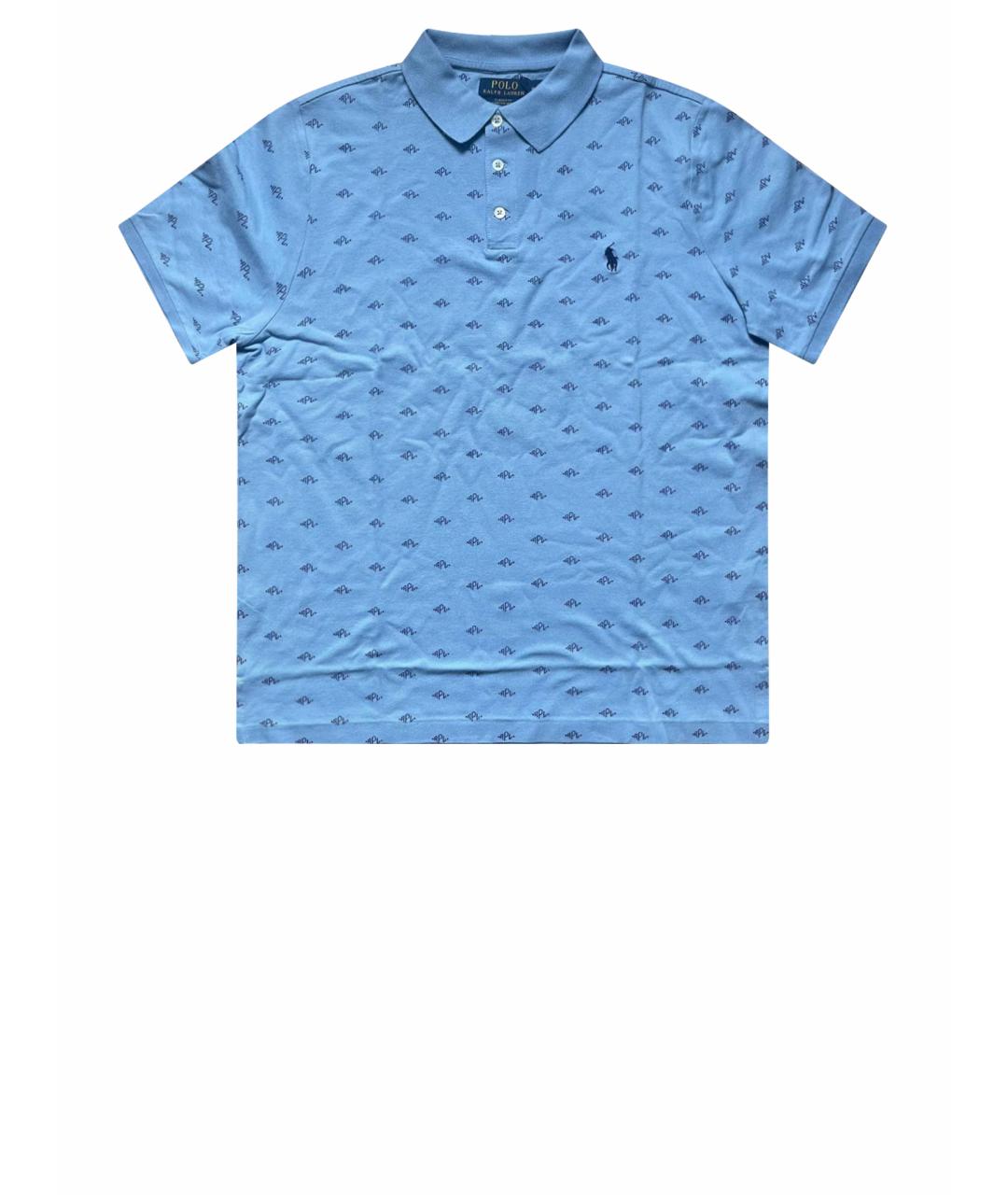 POLO RALPH LAUREN Голубое хлопковое поло с коротким рукавом, фото 1