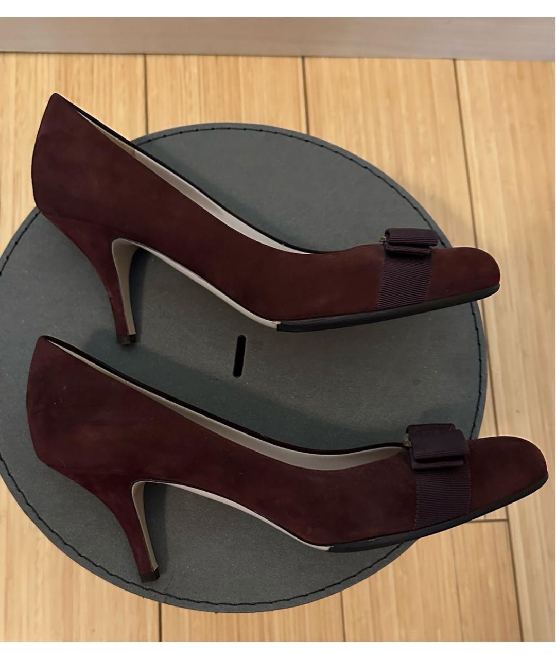 FERRAGAMO Коричневые замшевые туфли, фото 7