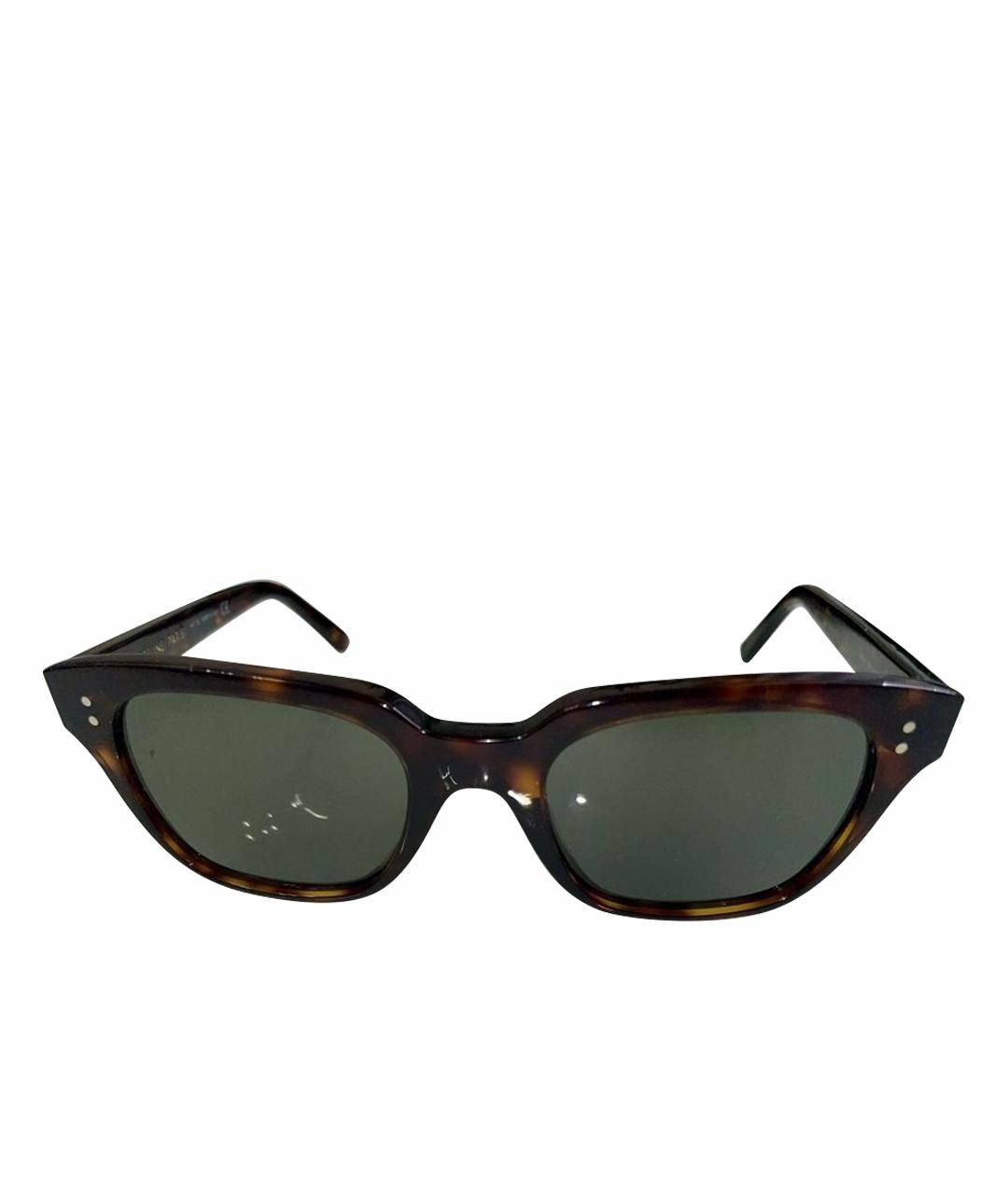 CELINE Коричневые пластиковые солнцезащитные очки, фото 1