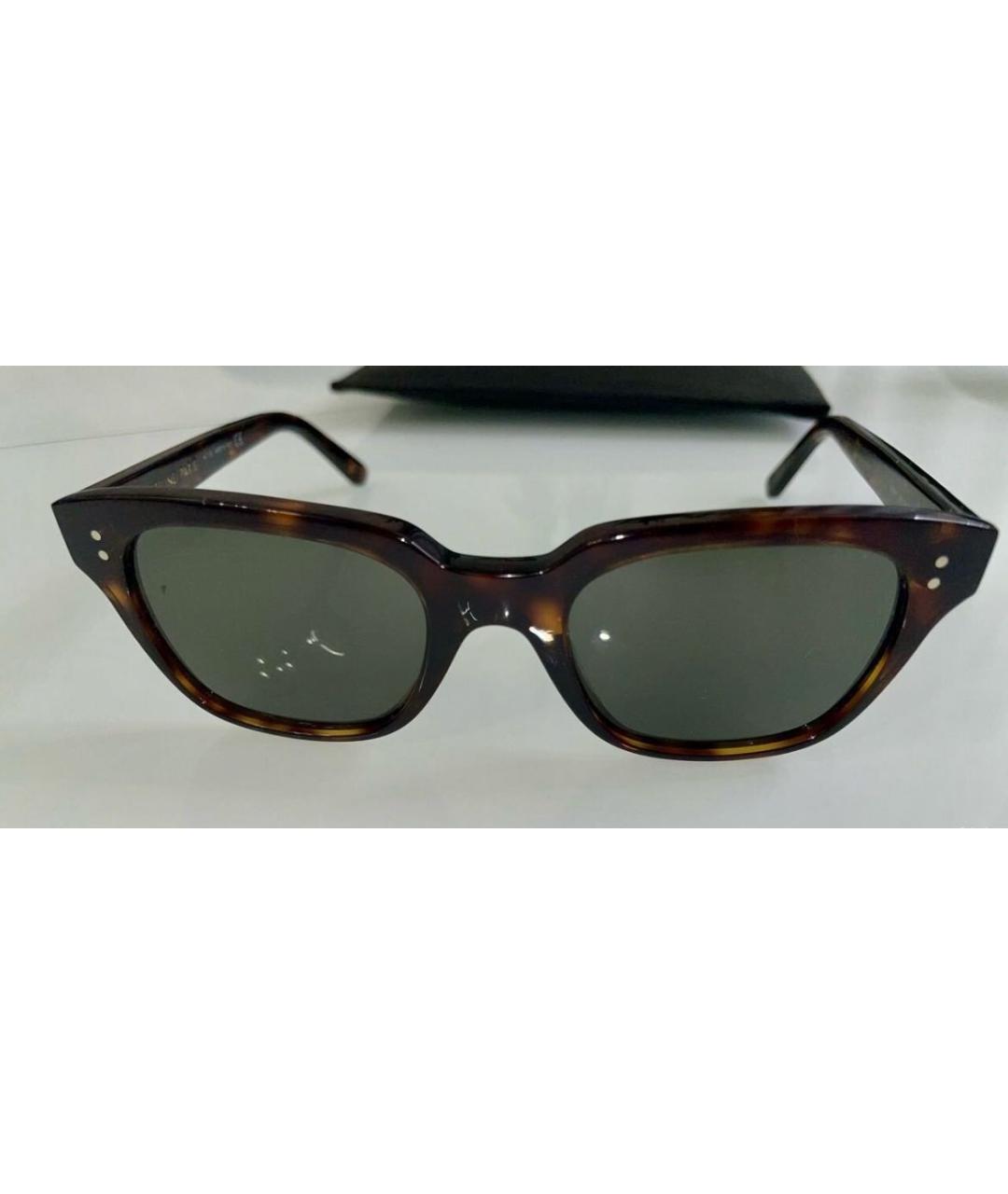 CELINE Коричневые пластиковые солнцезащитные очки, фото 8
