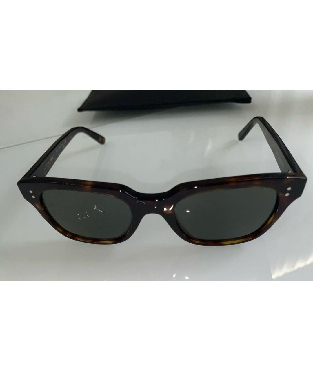 CELINE Коричневые пластиковые солнцезащитные очки, фото 6