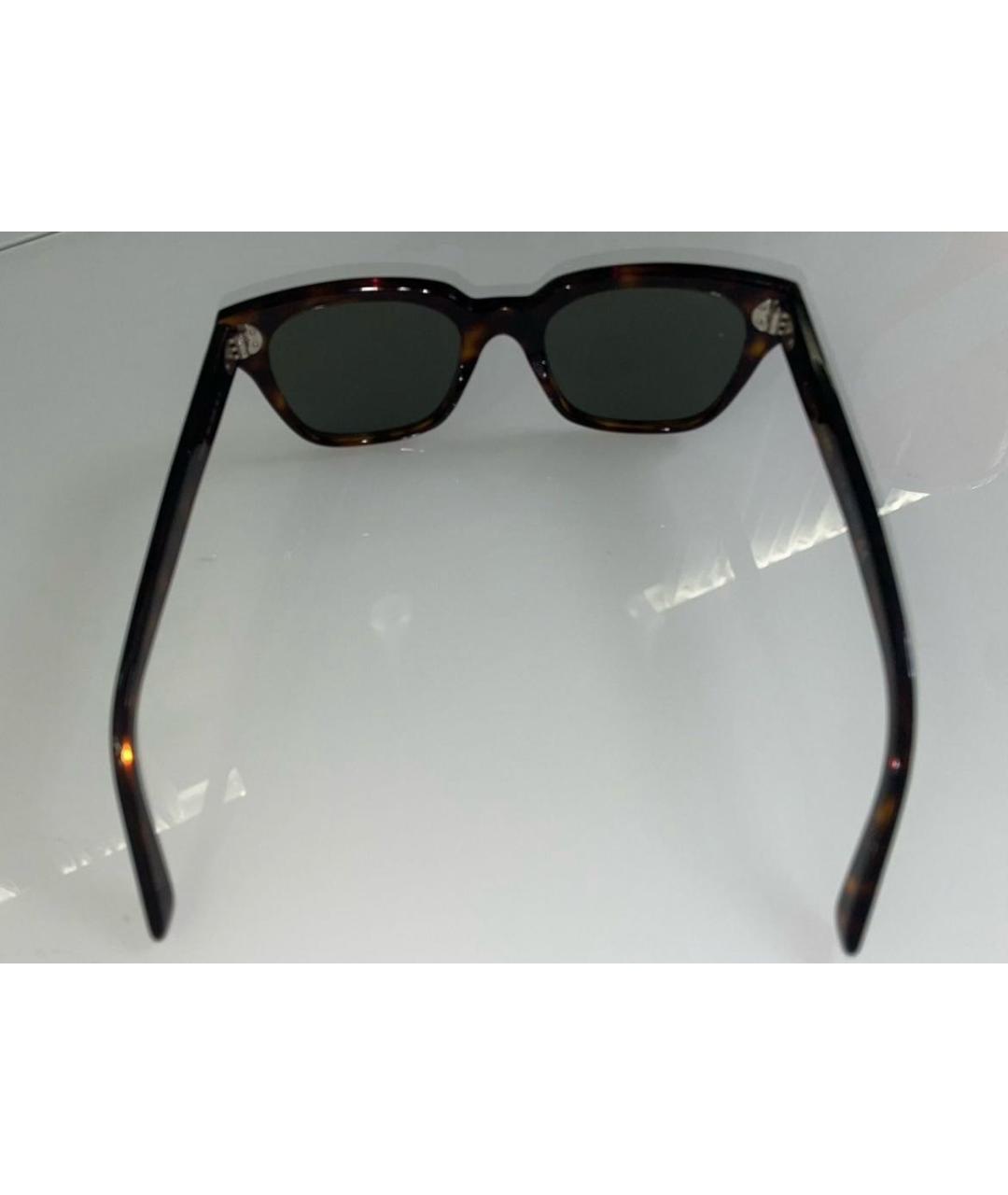 CELINE Коричневые пластиковые солнцезащитные очки, фото 5