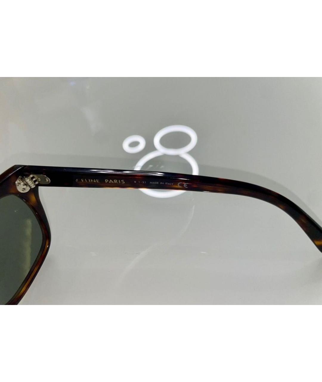 CELINE Коричневые пластиковые солнцезащитные очки, фото 3