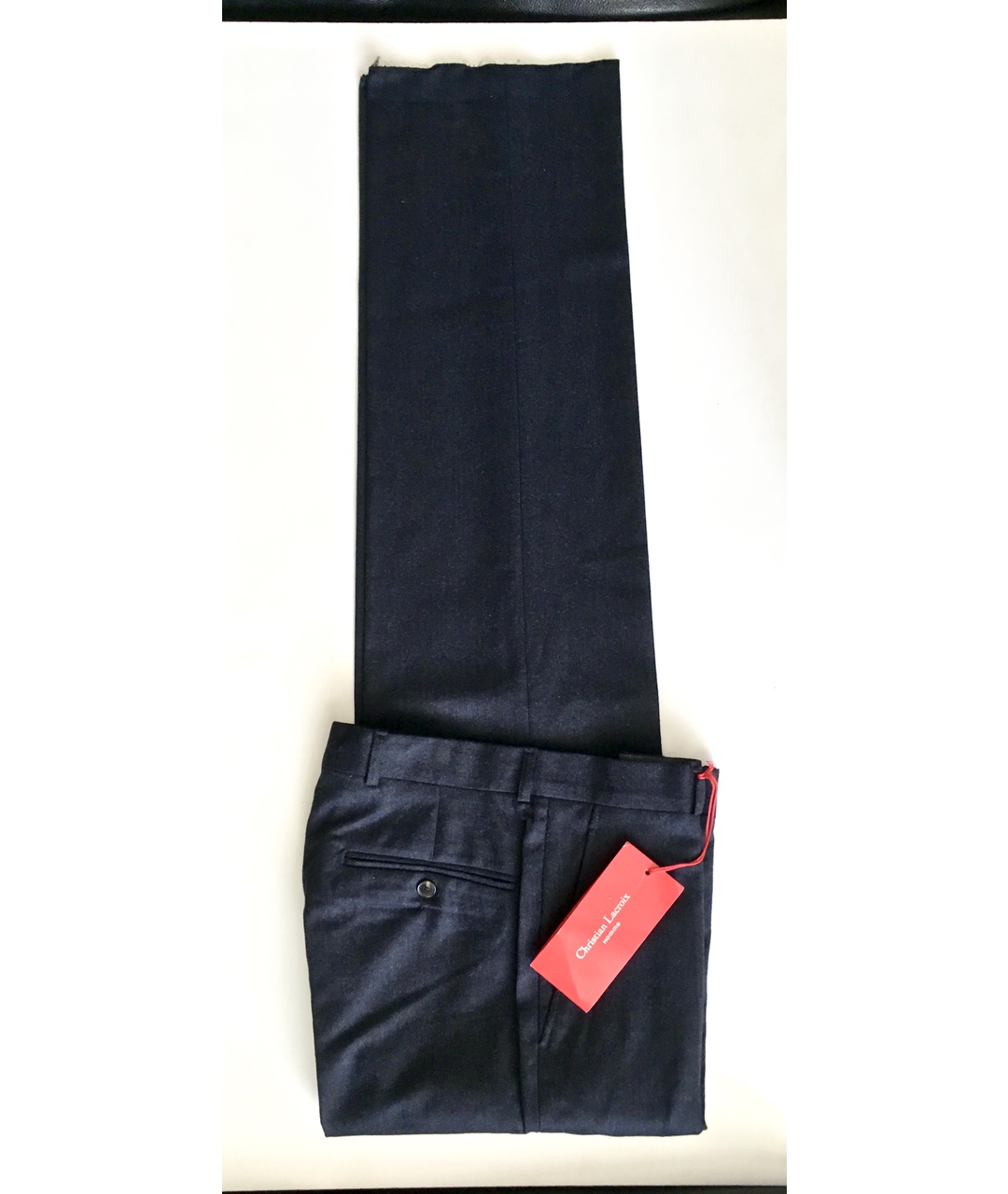 CHRISTIAN LACROIX Темно-синие шерстяные классические брюки, фото 4