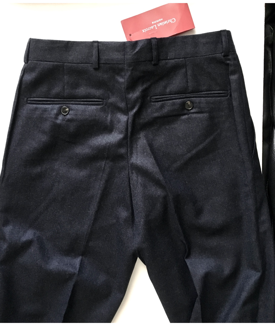 CHRISTIAN LACROIX Темно-синие шерстяные классические брюки, фото 6
