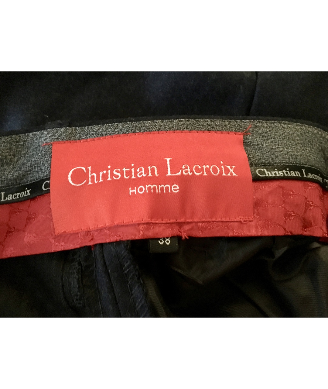 CHRISTIAN LACROIX Темно-синие шерстяные классические брюки, фото 9
