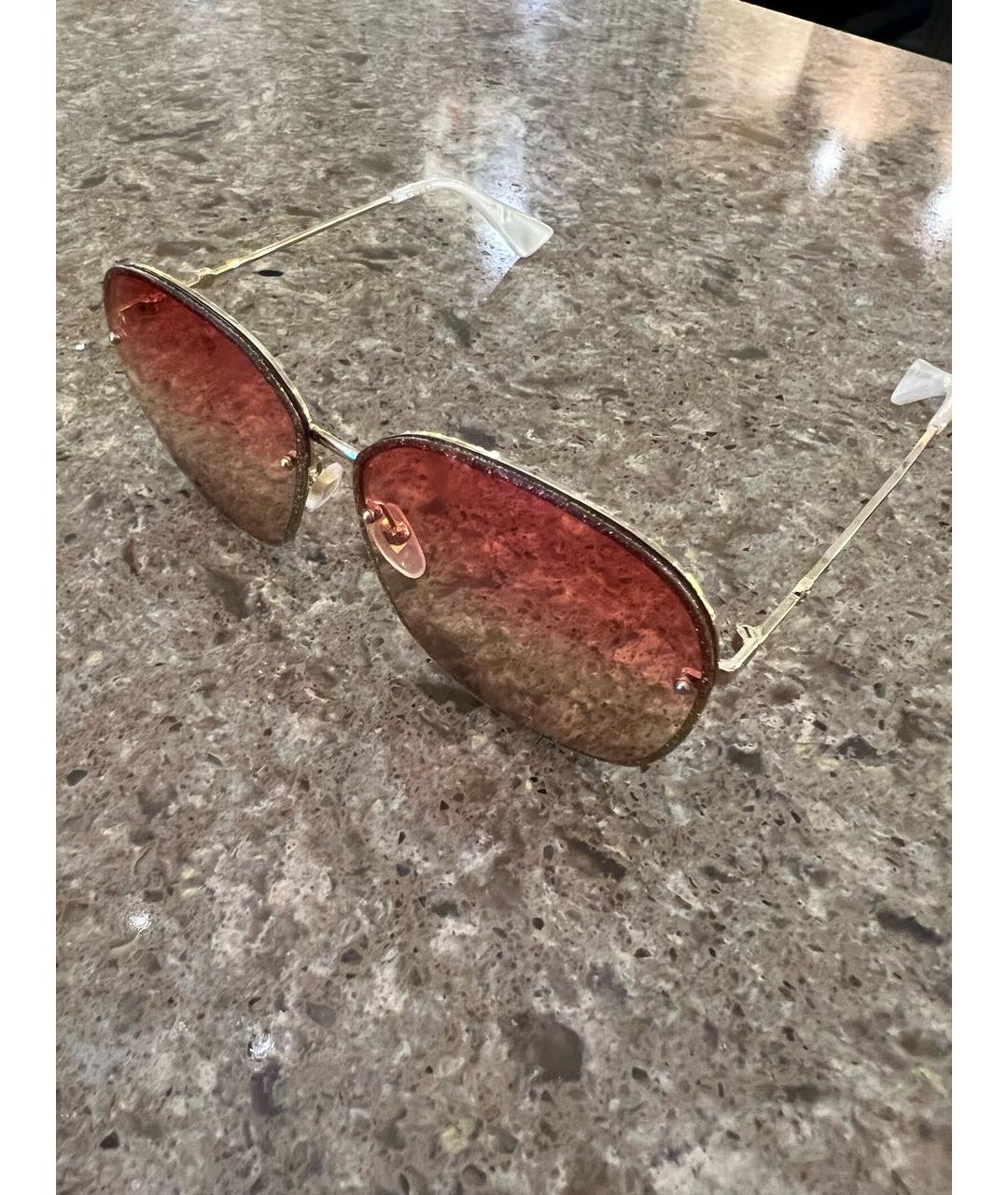 GUCCI Розовые металлические солнцезащитные очки, фото 2