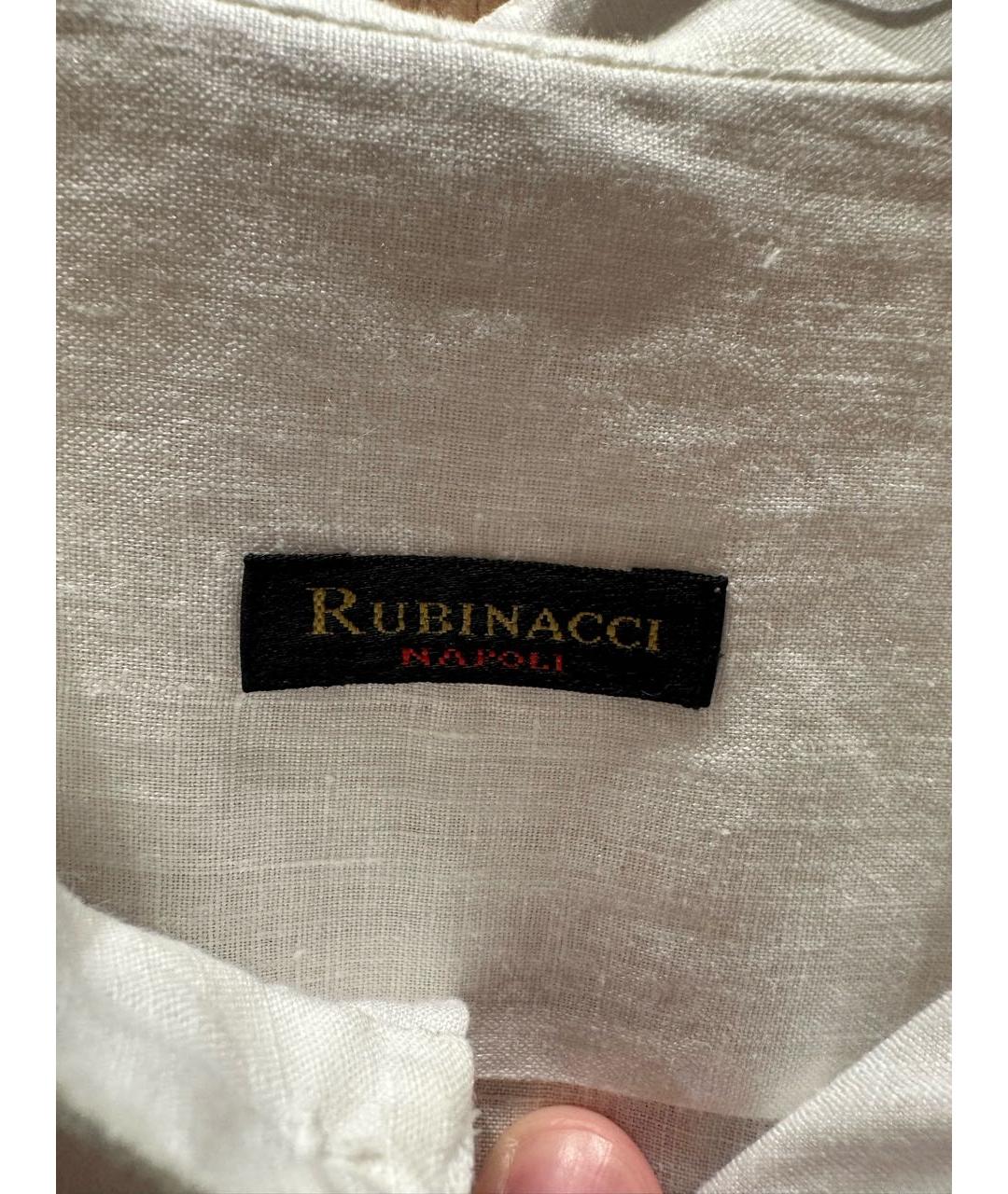 RUBINACCI Белая льняная кэжуал рубашка, фото 3