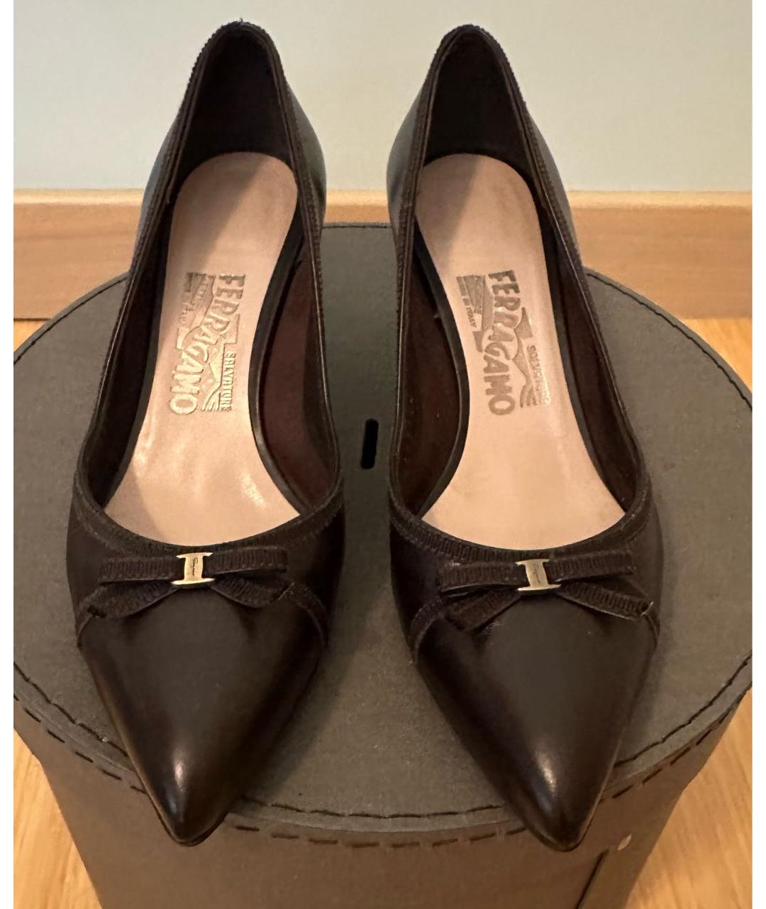 FERRAGAMO Черные кожаные туфли, фото 2
