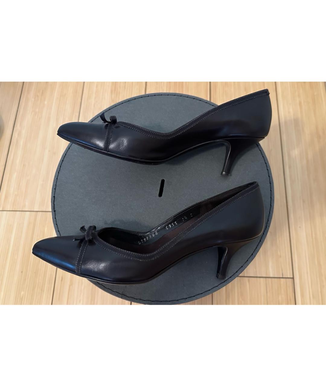 FERRAGAMO Черные кожаные туфли, фото 5
