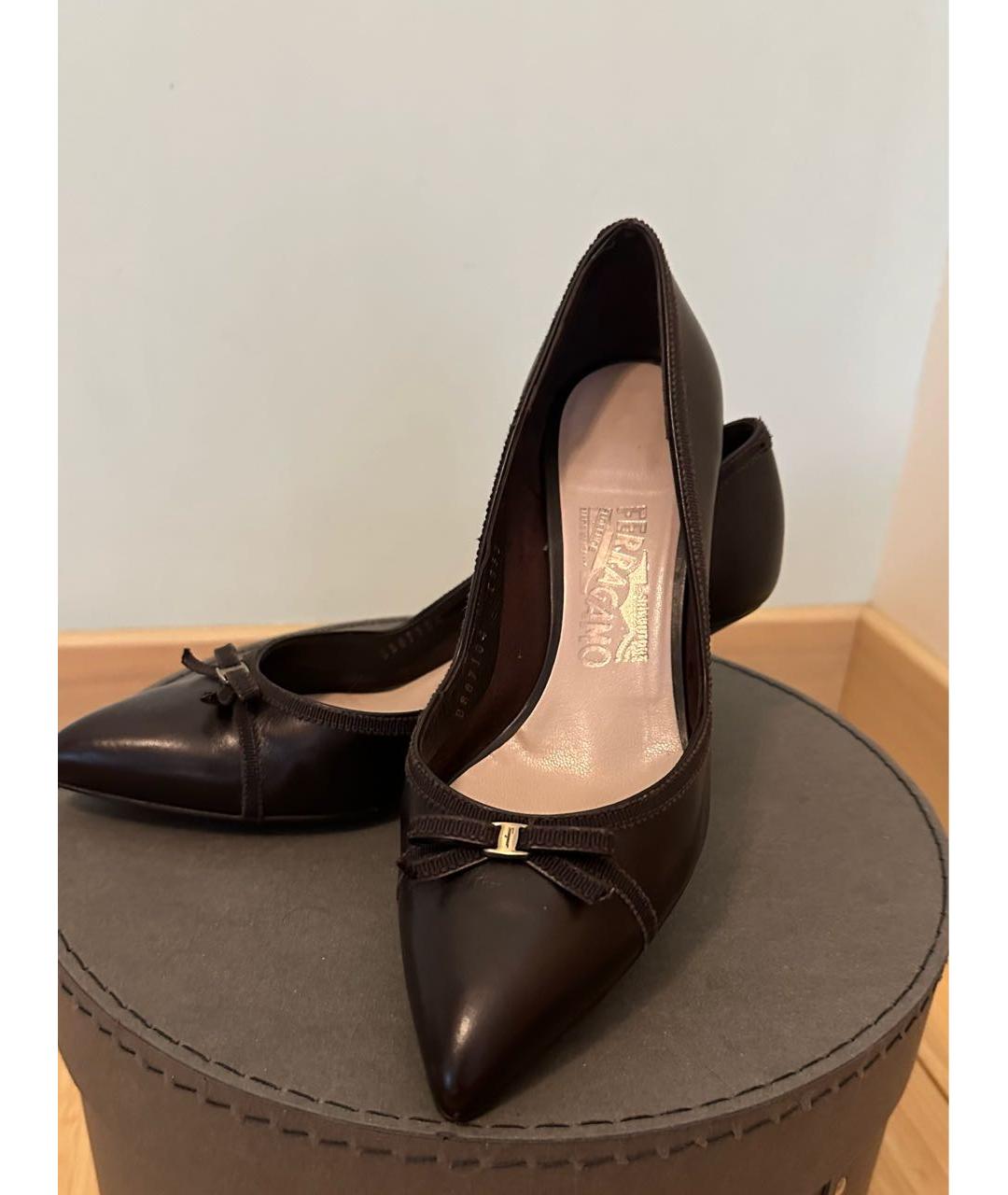 FERRAGAMO Черные кожаные туфли, фото 3