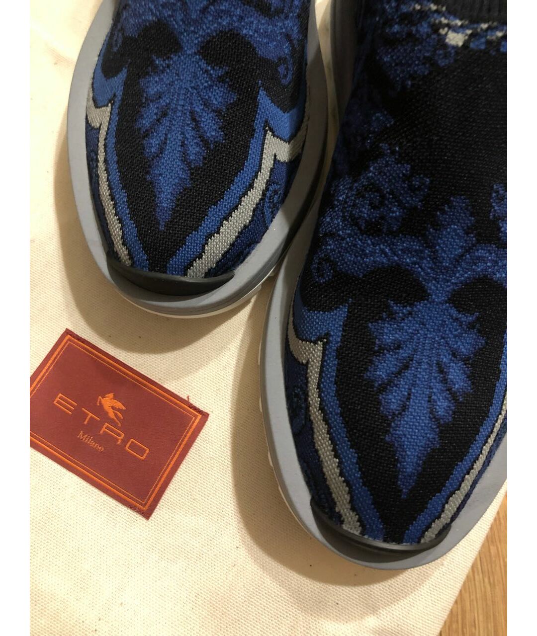 ETRO Синие текстильные кроссовки, фото 4