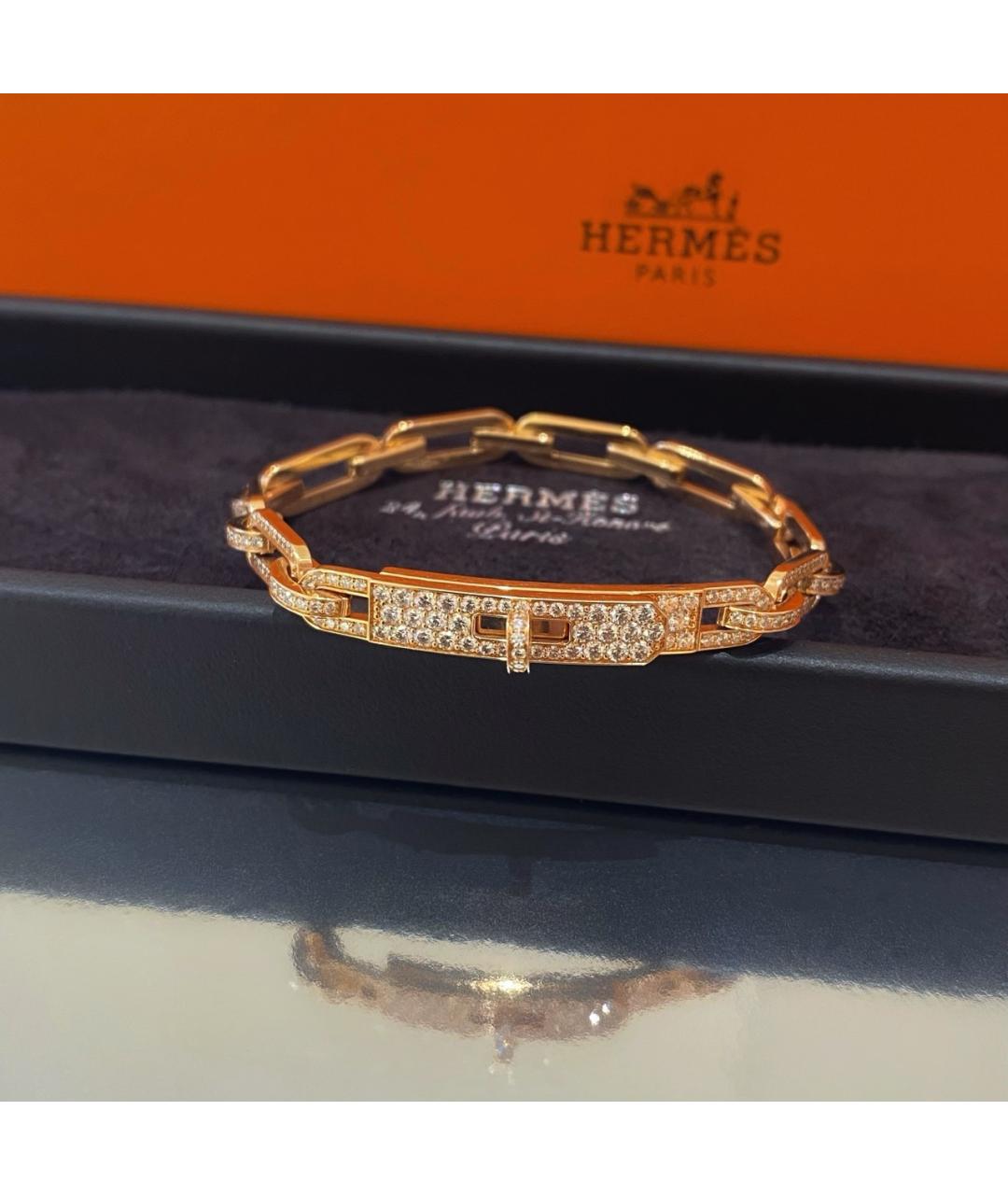 HERMES Золотой браслет из розового золота, фото 3