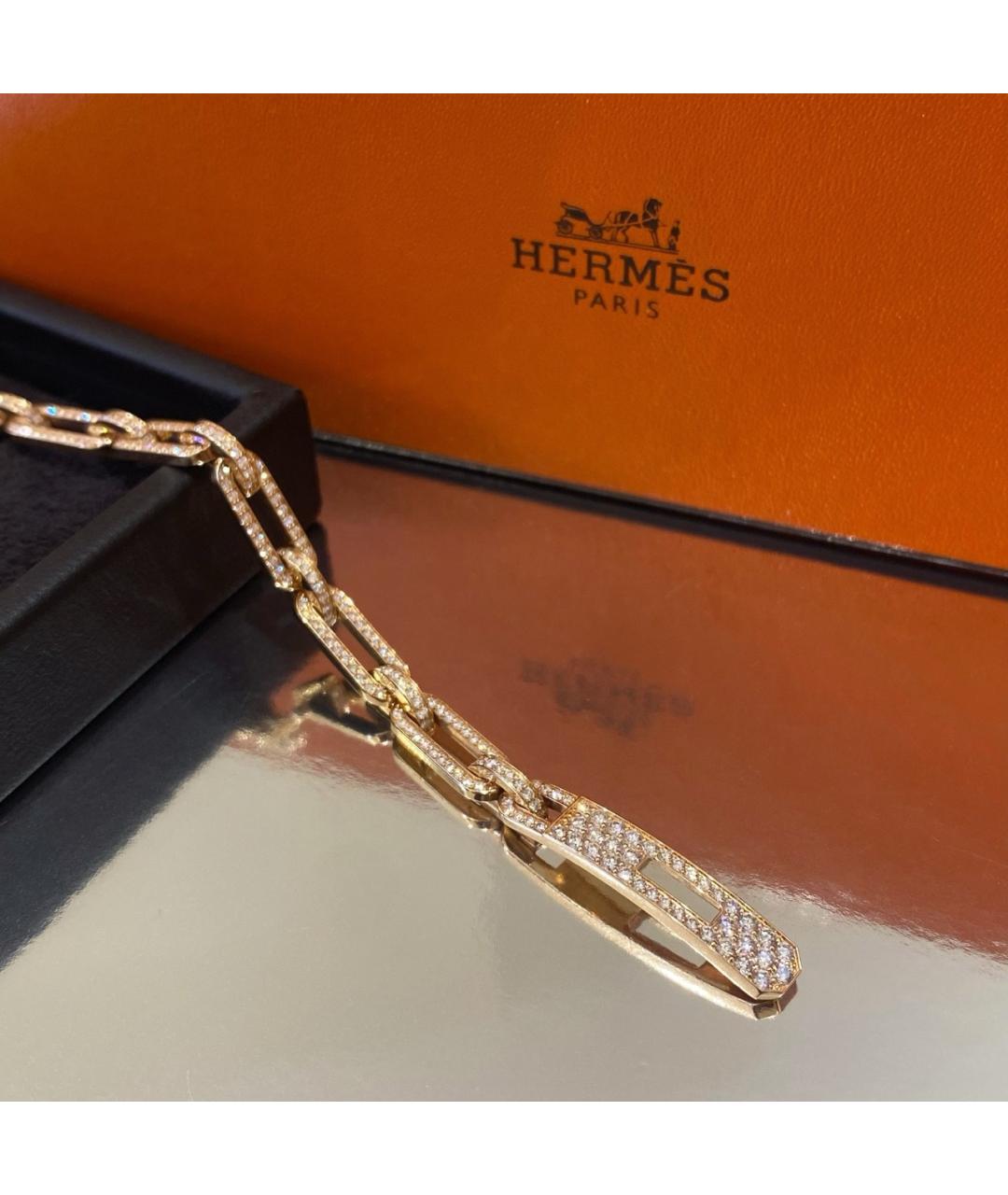 HERMES Золотой браслет из розового золота, фото 5