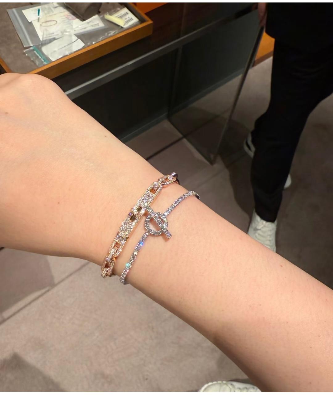 HERMES Золотой браслет из розового золота, фото 9
